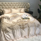 Luxury Super Soft Damask Sateen Egyptian Cotton Champagne Bedding Set | Yedwo